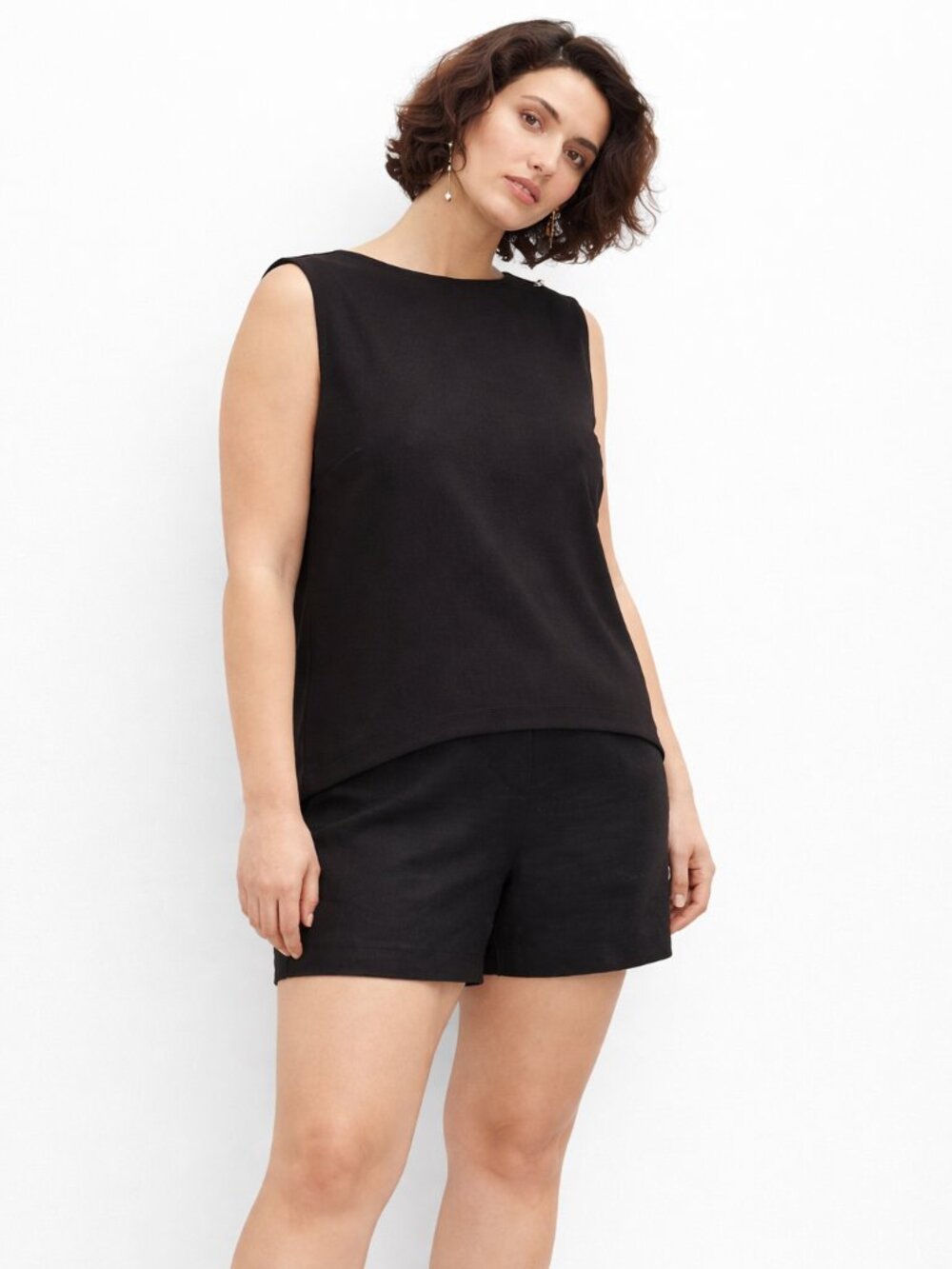 Club Monaco Black Chemise Top Size XL Sleeveless